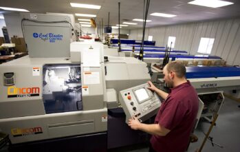 Michael Medeiros Operating Citizen Swiss Machine at North Easton Machine